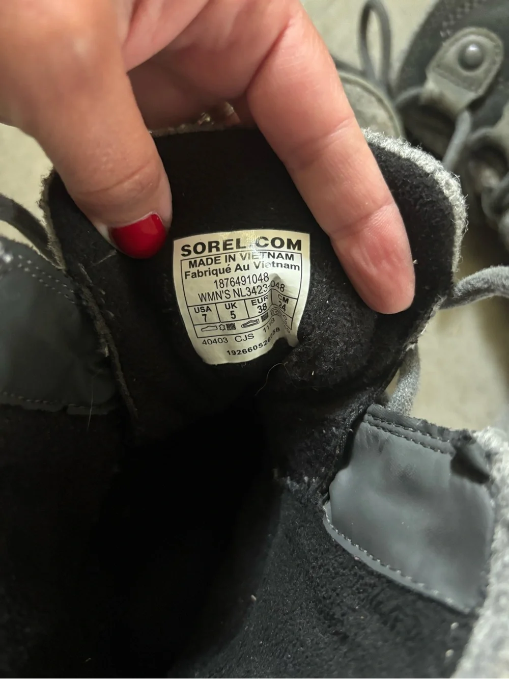 Sorel womens Grey Lace-Up Winter Ankle Boots